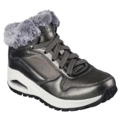 Dámske členkové zimné topánky SKECHERS Uno Rugged Cool Nova gunmetal