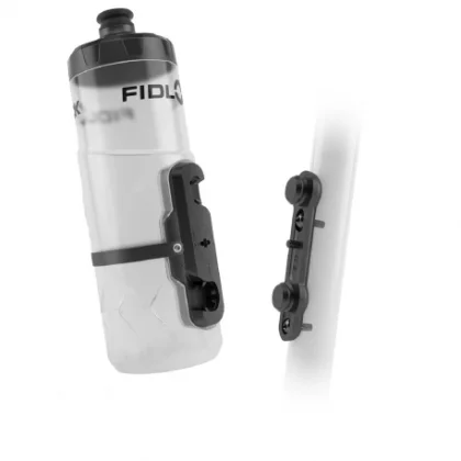 Fľaša na bicykel FIDLOCK set láhve s držákem BOTTLE TWIST průhledná bílá 600 ml