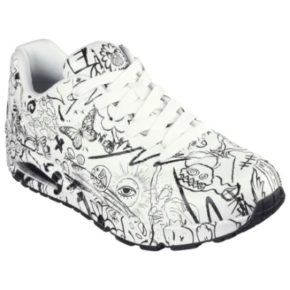 Dámska rekreačná obuv SKECHERS Uno Process Sketch W white black