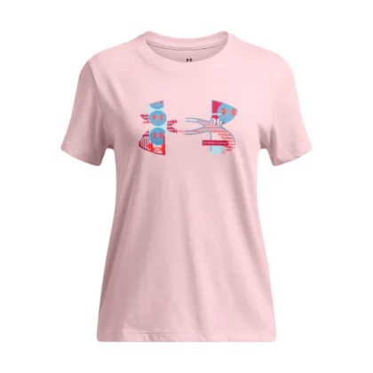 Dievčenské tričko s krátkym rukávom UNDER ARMOUR UA Big Logo UA Fill SS-PNK