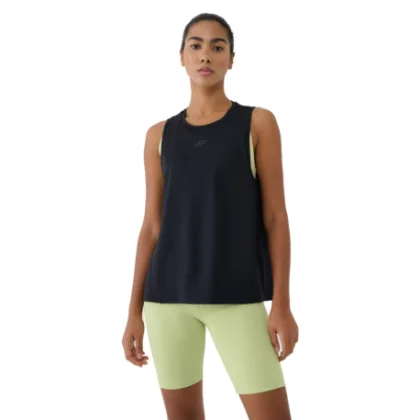 Dámske tréningové tričko bez rukávov 4F SLEEVELESS FNK-RSS25TFSLF415-20S-DEEP BLACK