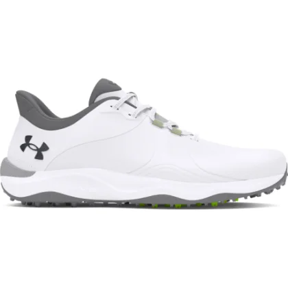 Pánske golfové topánky s hrotmi UNDER ARMOUR UA Drive Pro SL Wide white white metallic gun metal