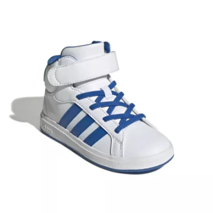 Chlapčenská rekreačná obuv ADIDAS Grand Court Mid K cloud white bright royal bright royal