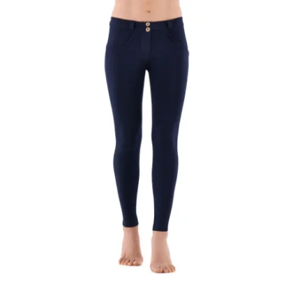 Dámske jeggings nohavice FREDDY WR.UP® skinny push up organic cotton trousers with regular waist-Blue