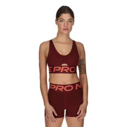 Dámska tréningová športová podprsenka NIKE PRO W NP INDY PLUNGE BRA BOLD-619-Red