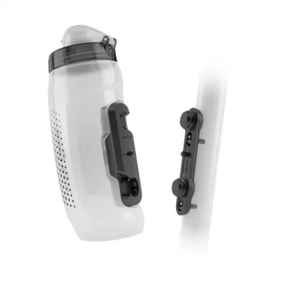 Fľaša na bicykel FIDLOCK set láhve s držákem BOTTLE TWIST průhledná bílá 590 ml