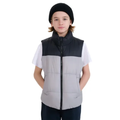 Chlapčenská vesta 4F JUNIOR VEST JACKET-JWSS25TVJAM208-25S-GREY