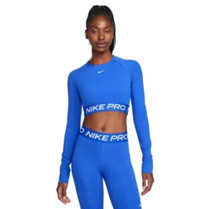 Dámske tréningové tričko s dlhým rukávom NIKE PRO PRO DF 365 CROP LS-405-Blue