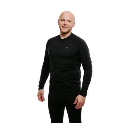Pánske tričko s dlhým rukávom AUTHORITY WARMIE II M black plain