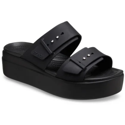 Dámske sandále na platforme (módna obuv) CROCS Brooklyn Buckle Low Wedge W black