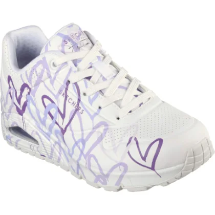 Dámska rekreačná obuv SKECHERS Uno Spread The Love W white multi purple