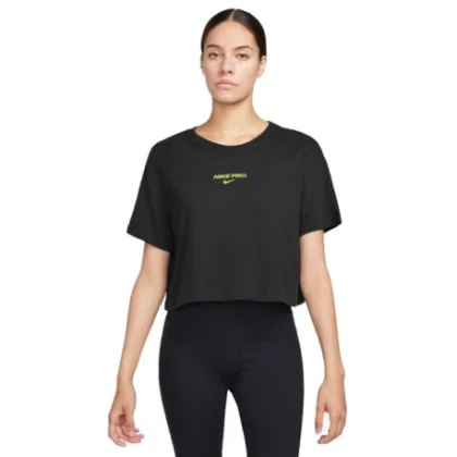 Dámske tréningové tričko s krátkym rukávom NIKE PRO W NK DF SS CRP TEE-010 BLACK
