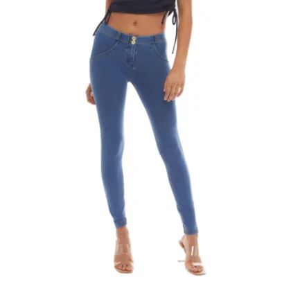 Dámske jeggings nohavice FREDDY WR.UP® skinny push up organic cotton jeggings-Blue