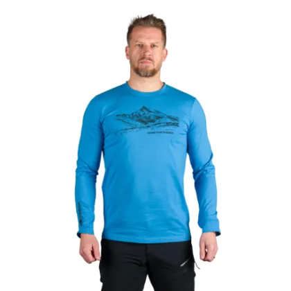 Pánske turistické tričko s dlhým rukávom NORTHFINDER DACSO-281blue
