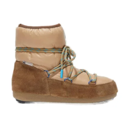Dievčenské nízke zimné topánky MOON BOOT JR GIRL LOW SUEDE NY, 001 brown