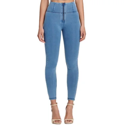Dámske jeggings nohavice FREDDY WR.UP® skinny high waist push up jeggings in organic fabric-Blue