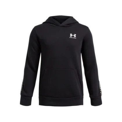 Chlapčenská zateplená mikina s kapucňou UNDER ARMOUR B Icon Flc HD Taping-BLK