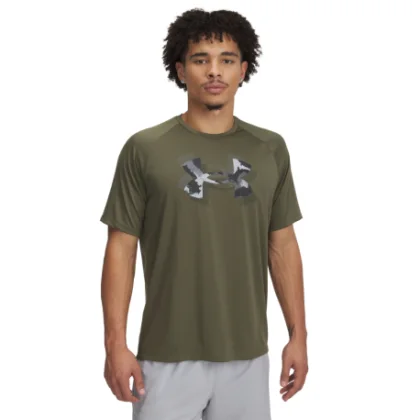 Pánske tréningové tričko s krátkym rukávom UNDER ARMOUR UA M TECH PRINT FILL SS-GRN