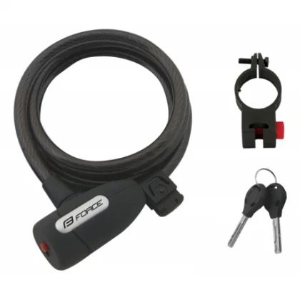 Zámok na bicykel FORCE F LUX SPIRAL 1500 10 HOLDER