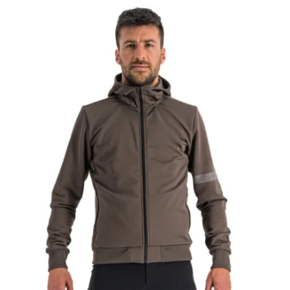 Pánska cyklistická bunda s kapucňou SPORTFUL Giara hoodie, cacao