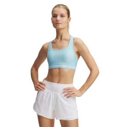 Dámska tréningová športová podprsenka UNDER ARMOUR Crossback Mid Bra-BLU