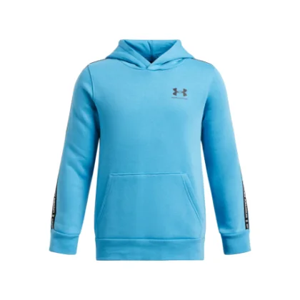 Chlapčenská zateplená mikina s kapucňou UNDER ARMOUR B Icon Flc HD Taping-BLU
