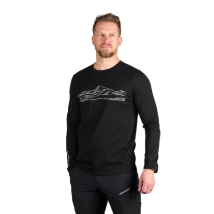 Pánske turistické tričko s dlhým rukávom NORTHFINDER BODI-269black
