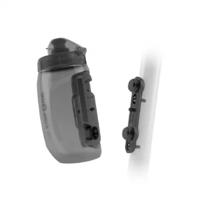 Fľaša na bicykel FIDLOCK set láhve s držákem BOTTLE TWIST 450 ml Transparent Black