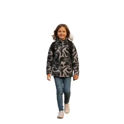 Dievčenská lyžiarska flisová mikina 4F JUNIOR FLEECE UNDERWEAR F061-4FJWAW25UFLEF061-93A-MULTICOLOUR 3 ALLOVER