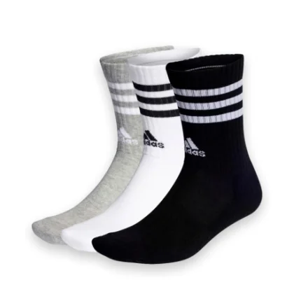 Ponožky ADIDAS 3S C SPW CRW 3P MGREYH WHITE BLACK W
