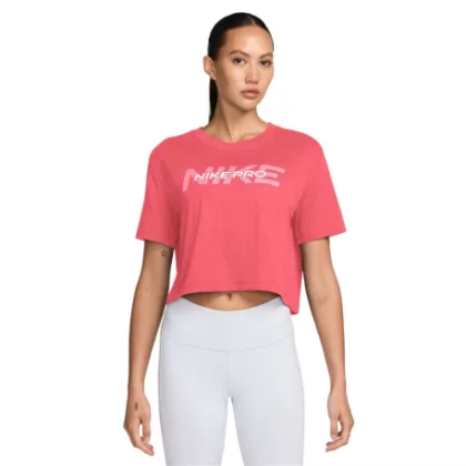Dámske tréningové tričko s krátkym rukávom NIKE PRO W SS CRP TEE FA24-629 ASTER PINK