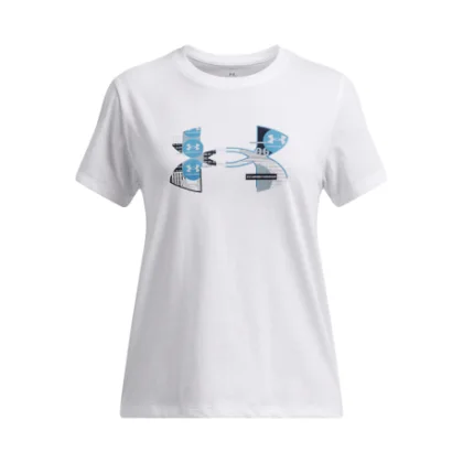 Dievčenské tričko s krátkym rukávom UNDER ARMOUR UA Big Logo UA Fill SS-WHT
