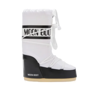 Juniorské vysoké zimné topánky MOON BOOT MB ICON NYLON JR, NA02 BLACK WHITE