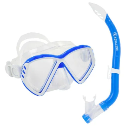 Potápačský šnorchlovací set AQUALUNG CUB COMBO TRANSPARENT BLUE
