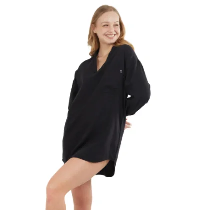 Dámska košeľa s dlhým rukávom FUNDANGO Athene Cover-up-890-black