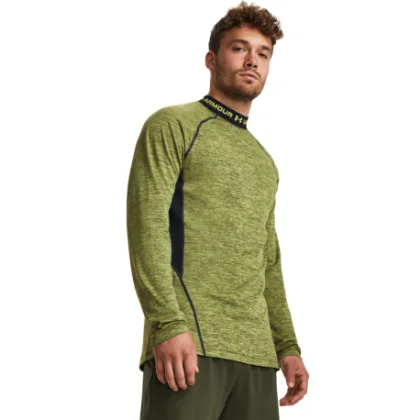 Pánske kompresné tričko s dlhým rukávom UNDER ARMOUR UA CG Armour Twist Mock-YLW