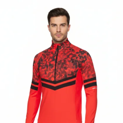 Pánska lyžiarska mikina s 1 2 zipsom NORTHFINDER BERTI-170orangeblack