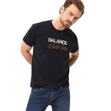 Pánske tričko s krátkym rukávom VOLCANO BALANCE-600-NAVY