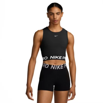 Dámske tréningové tričko s krátkym rukávom NIKE DF 365 CROP TANK-010 BLACK WHITE