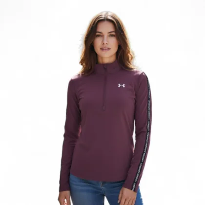 Dámska tréningová mikina s 1 2 zipsom UNDER ARMOUR UA Tech WM Tape Half Zip-RED