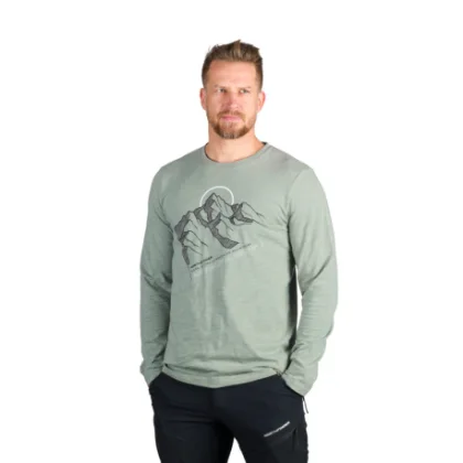 Pánske turistické tričko s dlhým rukávom NORTHFINDER DARU-333lightgreen