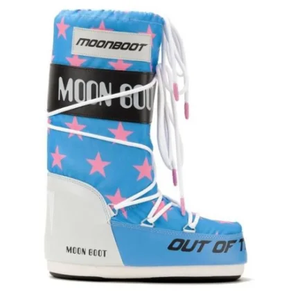 Vysoké zimné topánky MOON BOOT ICON RETROBIKER, 002 pink stars