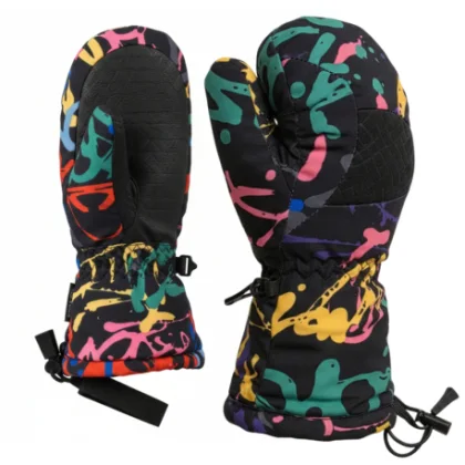Juniorské lyžiarske rukavice palčiaky BLIZZARD Bubble junior mitten ski gloves, black multicolor