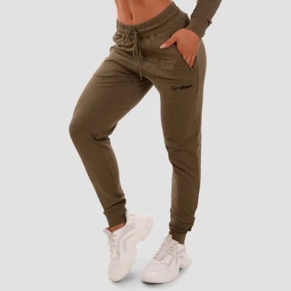 GymBeam Dámske tepláky TRN olive SS