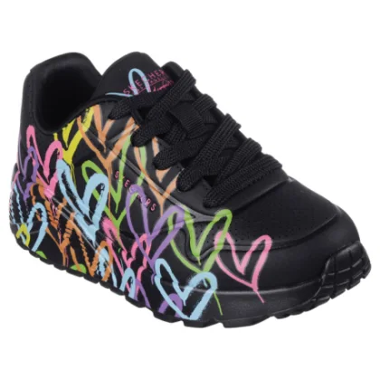 Dievčenská rekreačná obuv SKECHERS Uno Lite X JGoldCrown Lace Up K black multi