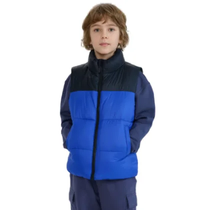 Chlapčenská vesta 4F JUNIOR VEST JACKET-JWSS25TVJAM208-36S-BLUE