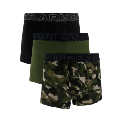 Pánske boxerky UNDER ARMOUR 3 PACK-UA PERFORMANCE COTTON NOVELTY 3in-GRN