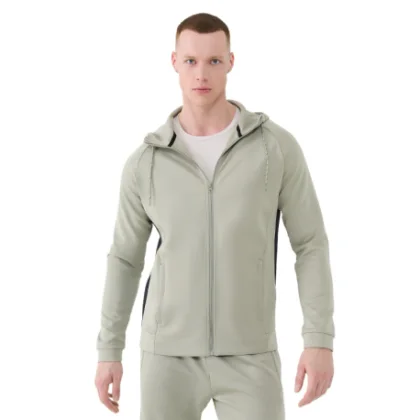 Pánska tréningová mikina so zipsom 4F SWEATSHIRT FNK-WSS25TFSWM513-44S-OLIVE