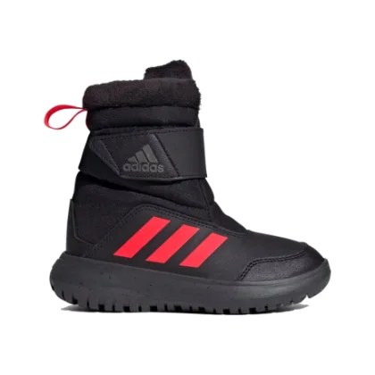 Chlapčenské vysoké zimné topánky ADIDAS Winterplay core black solar red iron metalic