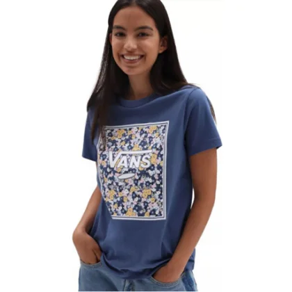 Dámske tričko s krátkym rukávom VANS DECO BOX TRUE NAVY
